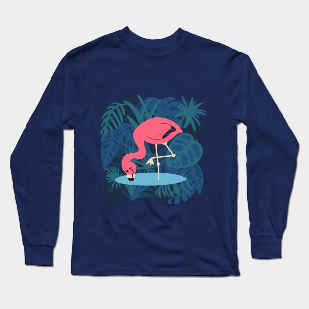 Flamingo Long Sleeve T-Shirt by Abbilaura